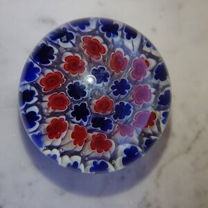 Murano Glass Art Paperweight in the Millefiori design.